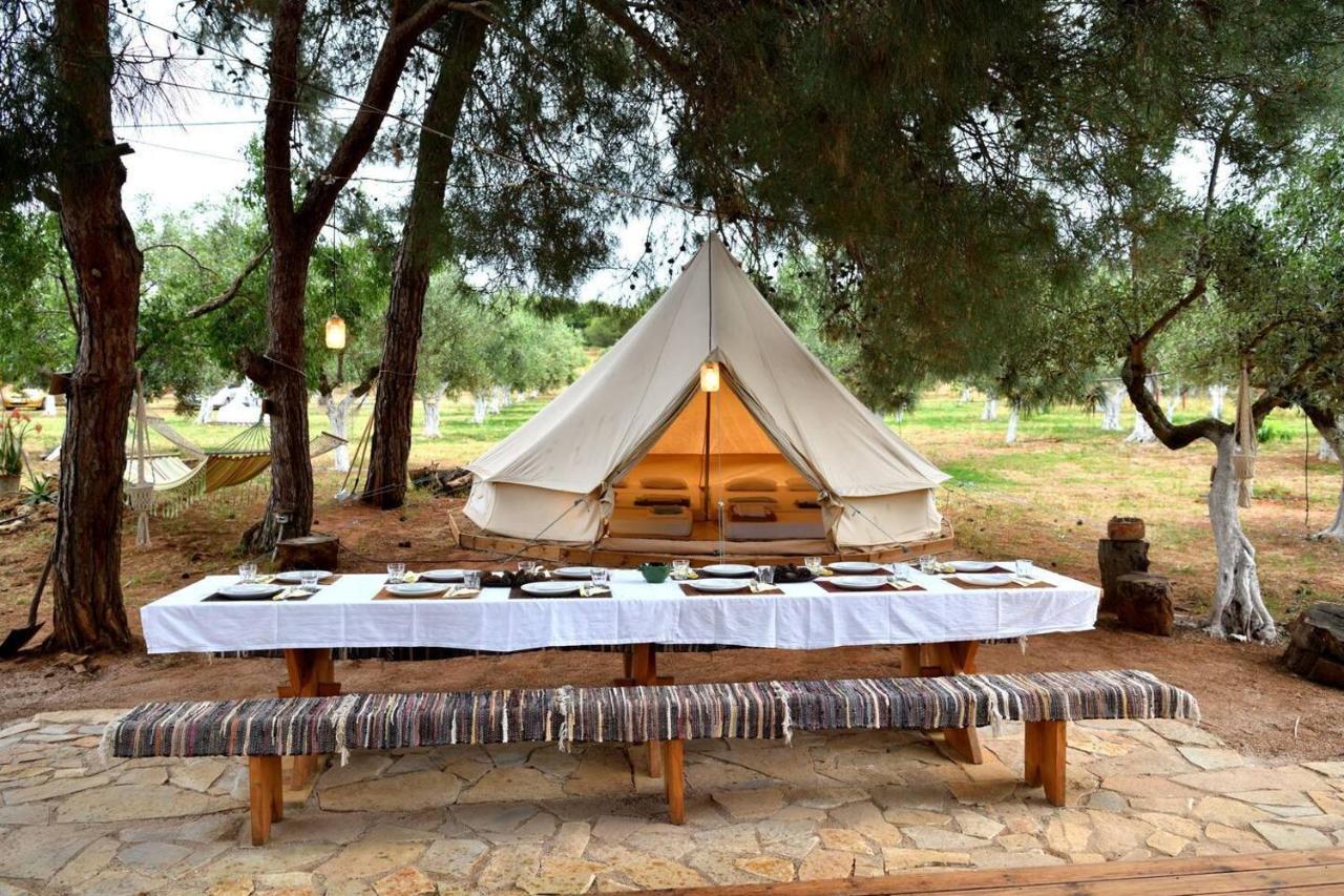 Glamping At A Lovely Tent In Skiaxtro- Marathopoli Villa Exteriör bild