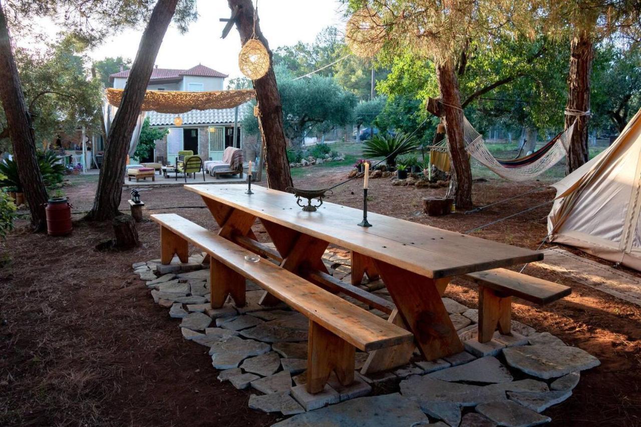 Glamping At A Lovely Tent In Skiaxtro- Marathopoli Villa Exteriör bild